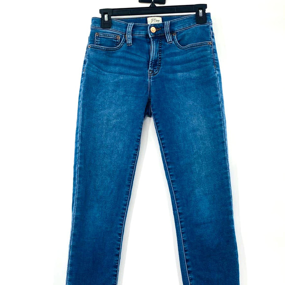 J. Crew 9" High-rise Jeggings In Medium Blue Soft Wash Stretch Knit Size 25 - Picture 4 of 12